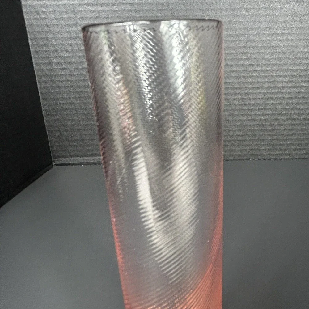 Rare Arte Murano ICET Bud Vase Pink Swirl Delicate Anniversary Christmas 7.5 in. - Picture 4 of 10